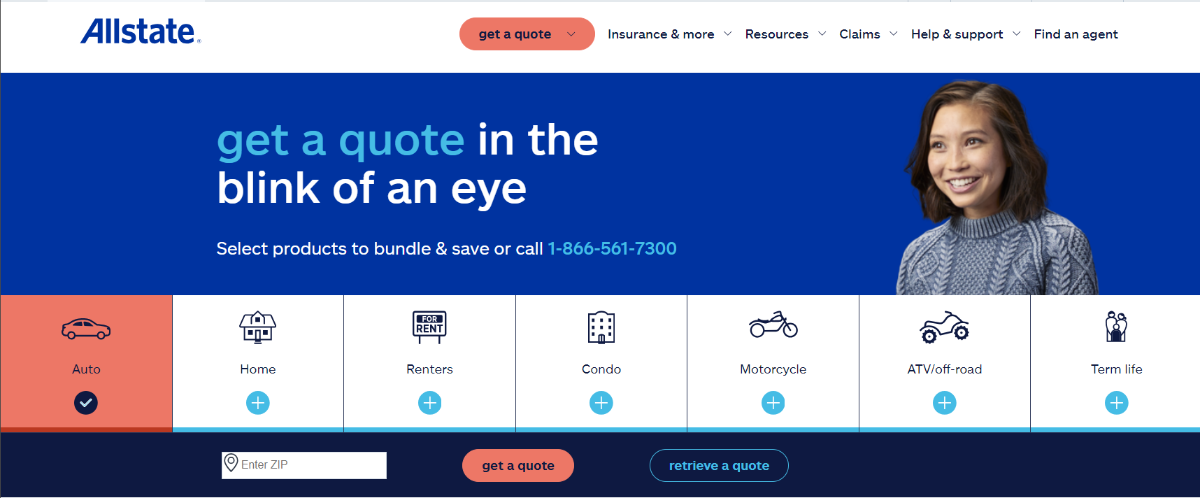Allstate Site Screenshot: Best Auto Insurance for Instacart Drivers Allstate Site Screenshot: Best Auto Insurance for Instacart Drivers
