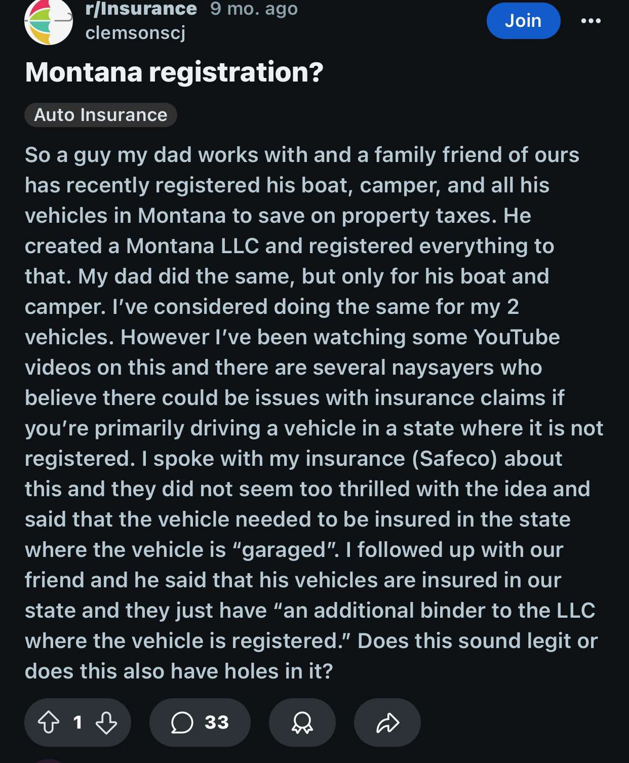 reddit post- cheap auto insurance in Montana reddit post- cheap auto insurance in Montana