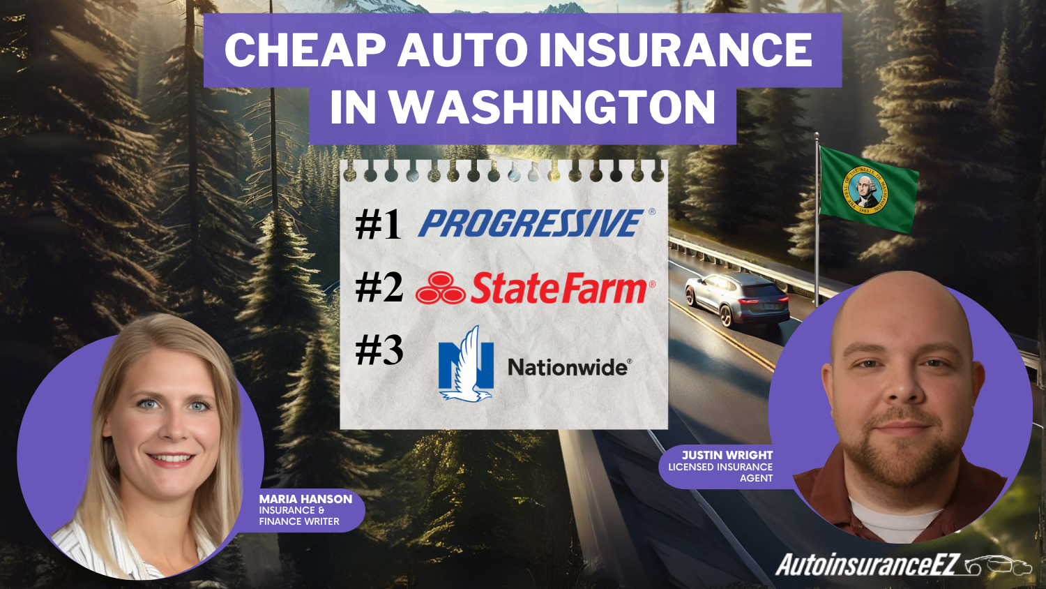 Cheap Auto Insurance in Washington: Progressive, State Farm, and Nationwide